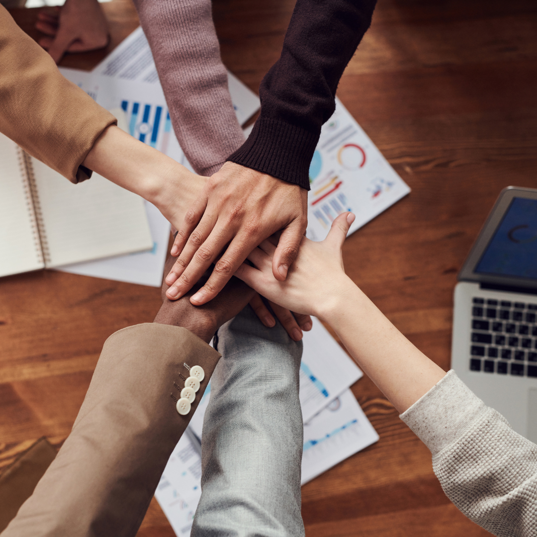 Groupe de mains Parcours Top managers